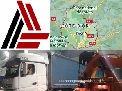 Dépannage poids lourds Côte-d'Or 21