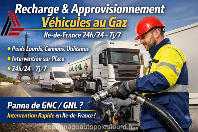 Recharge et approvisionnement gaz GNC GNL véhicules lourds, camions et utilitaires