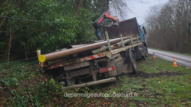 Treuillage et relevage d’un camion en Isère